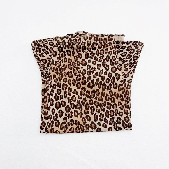 Michael Kors Leopard Print Skirt Flared Hem SZ L - Picture 6 of 6